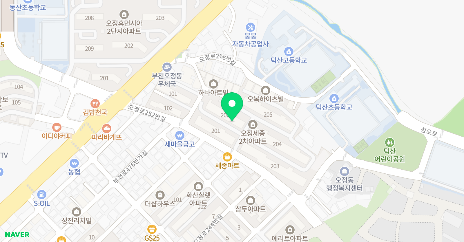 푸르넷공부방 오정공부방 위치