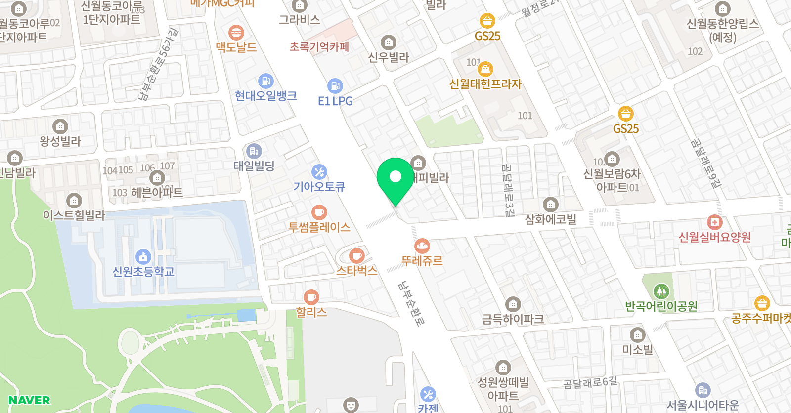 용인대 타이곤 태권도장 위치