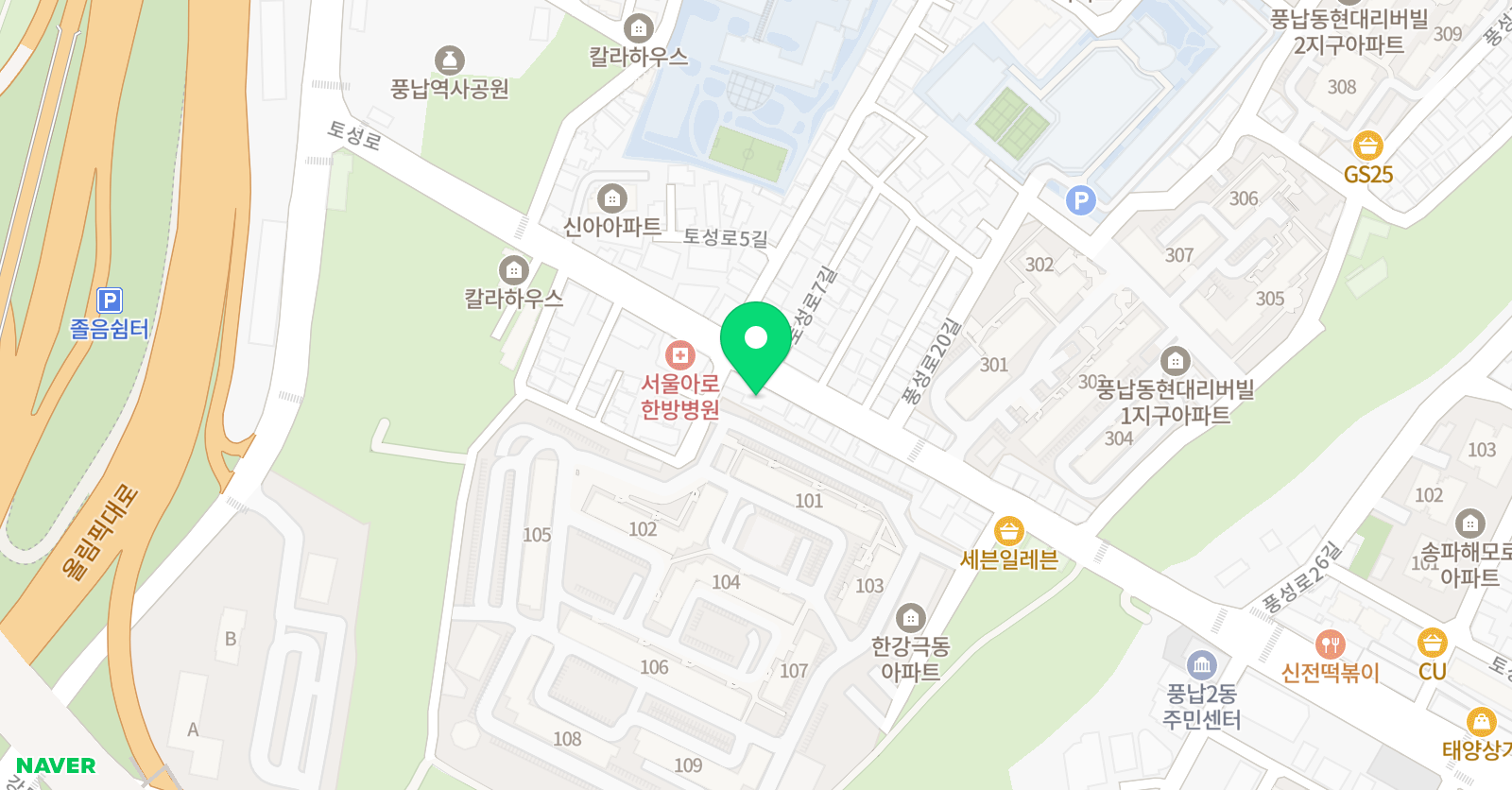빨간펜 수학의달인 풍납점 위치