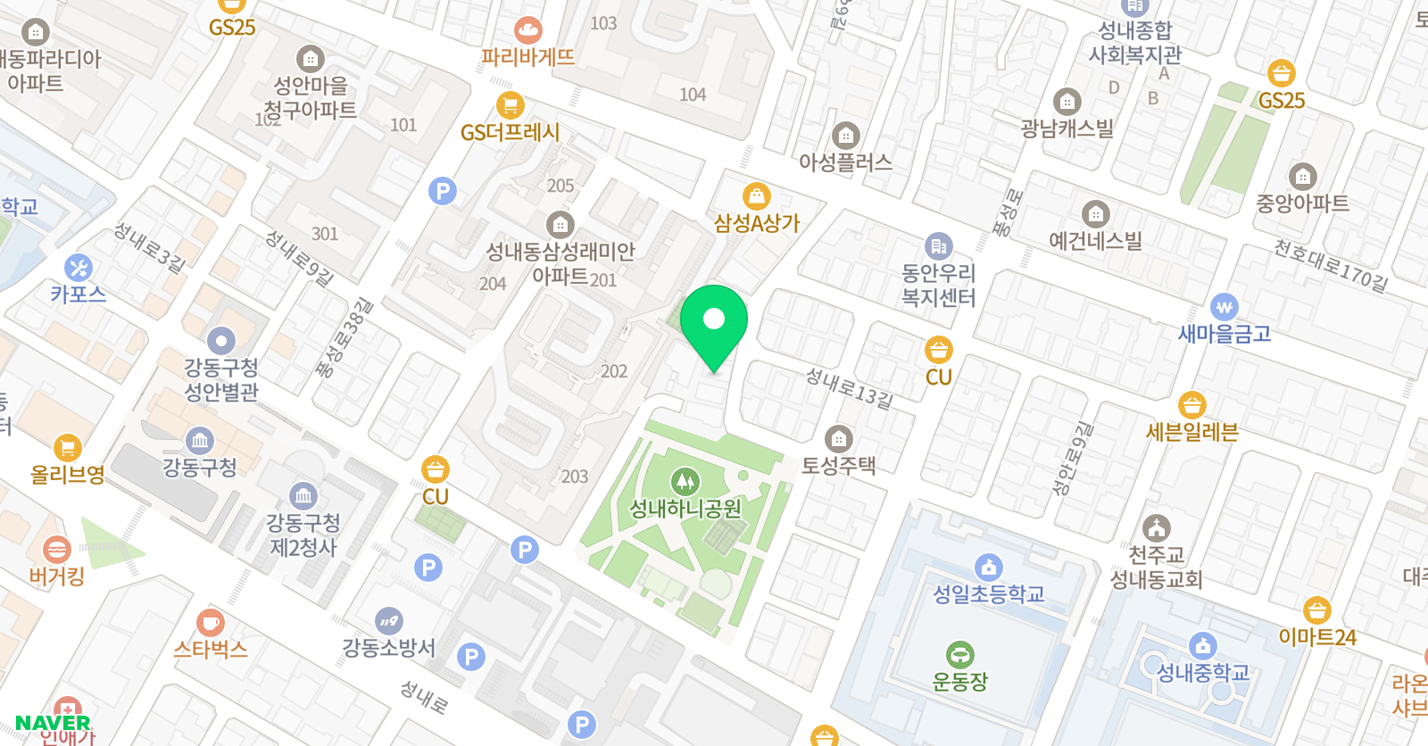 아트앤하트 미술교습소 성내하니 위치
