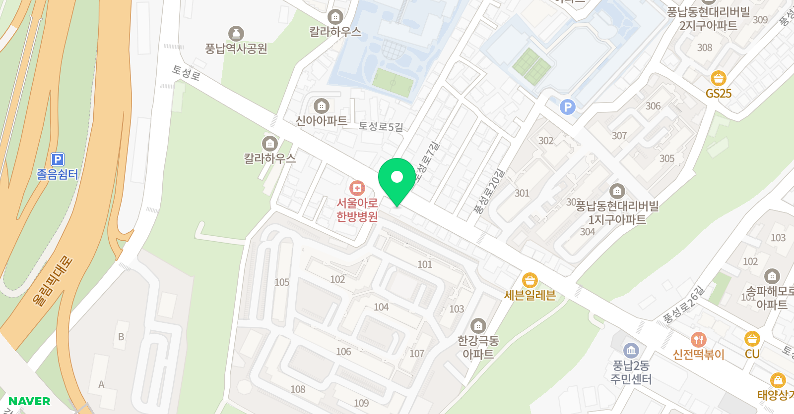 뮤엠 영어 풍납토성점 위치
