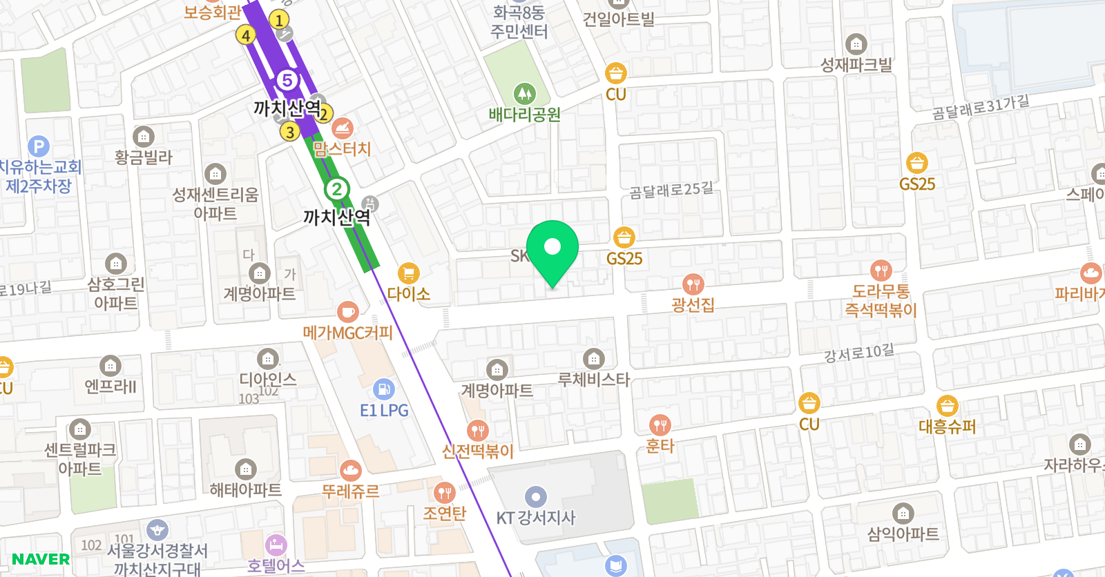 라인뮤직아카데미 실용음악학원 강서점 위치