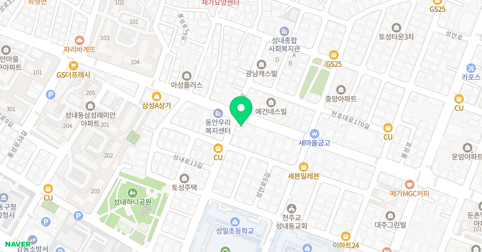 윤선생IGSE아카데미 큐리매쓰강동중앙학원 위치