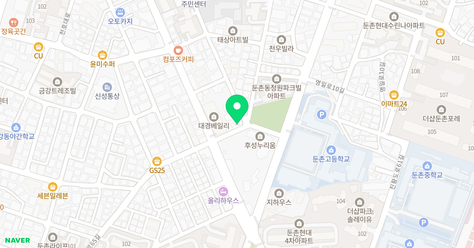 봄앤숲 학원 위치