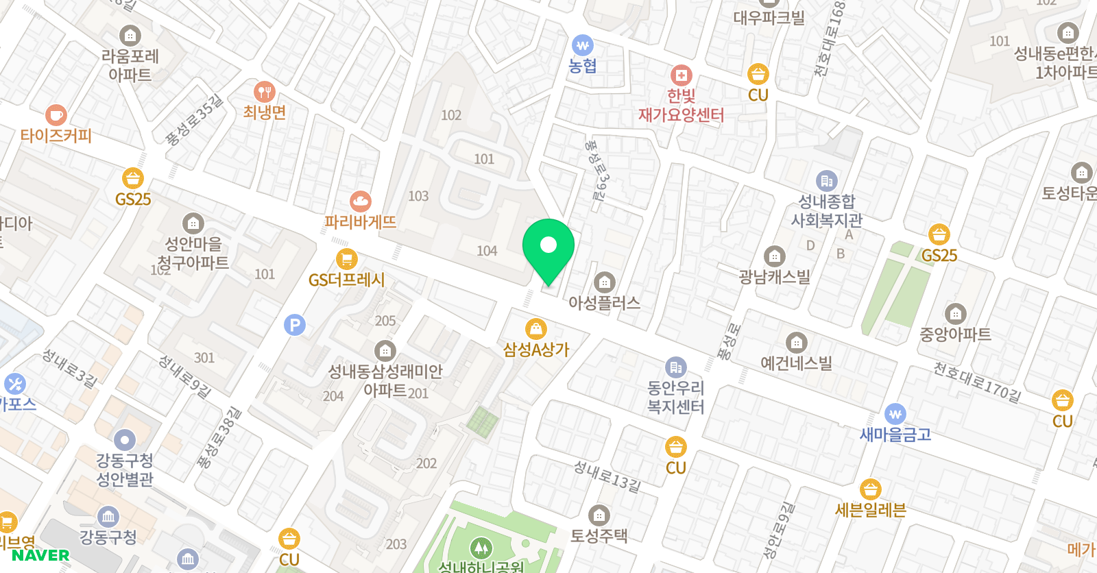 플라톤아카데미 강동성내교습소 위치