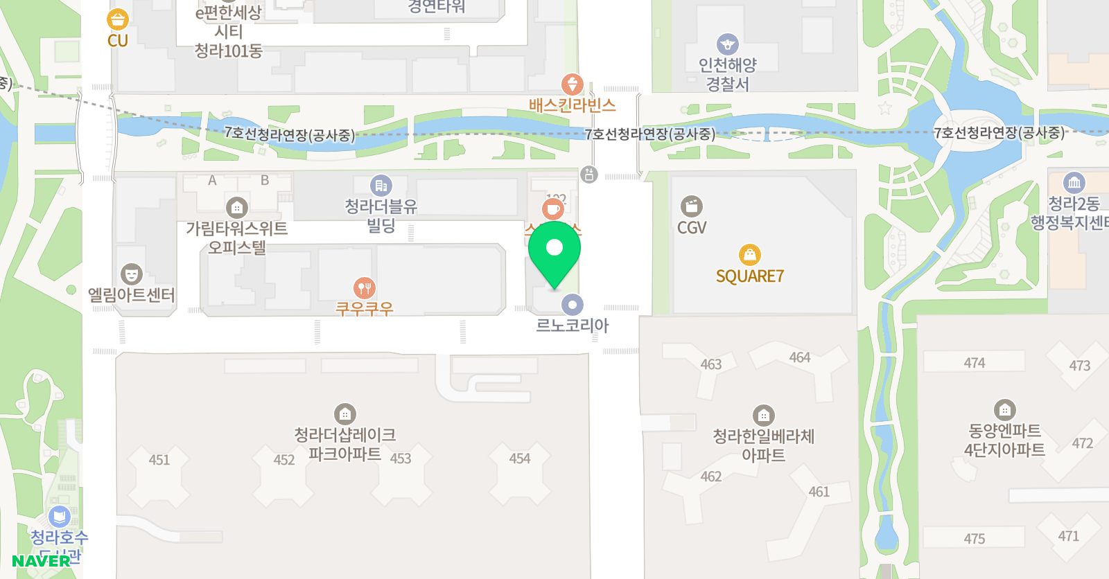 아소비 리딩오션 청라스퀘어센터학원 위치