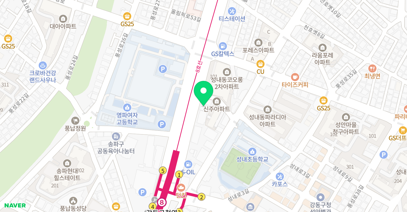 씨앤씨 미술학원 성내캠퍼스 위치