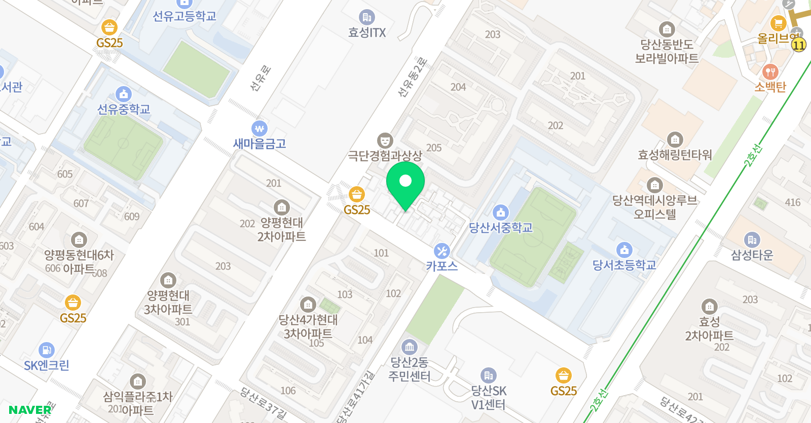 피아노 스튜디오라벤다 당산점 위치