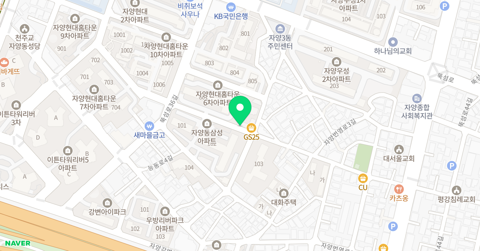 자양플팩 수학교습소 위치