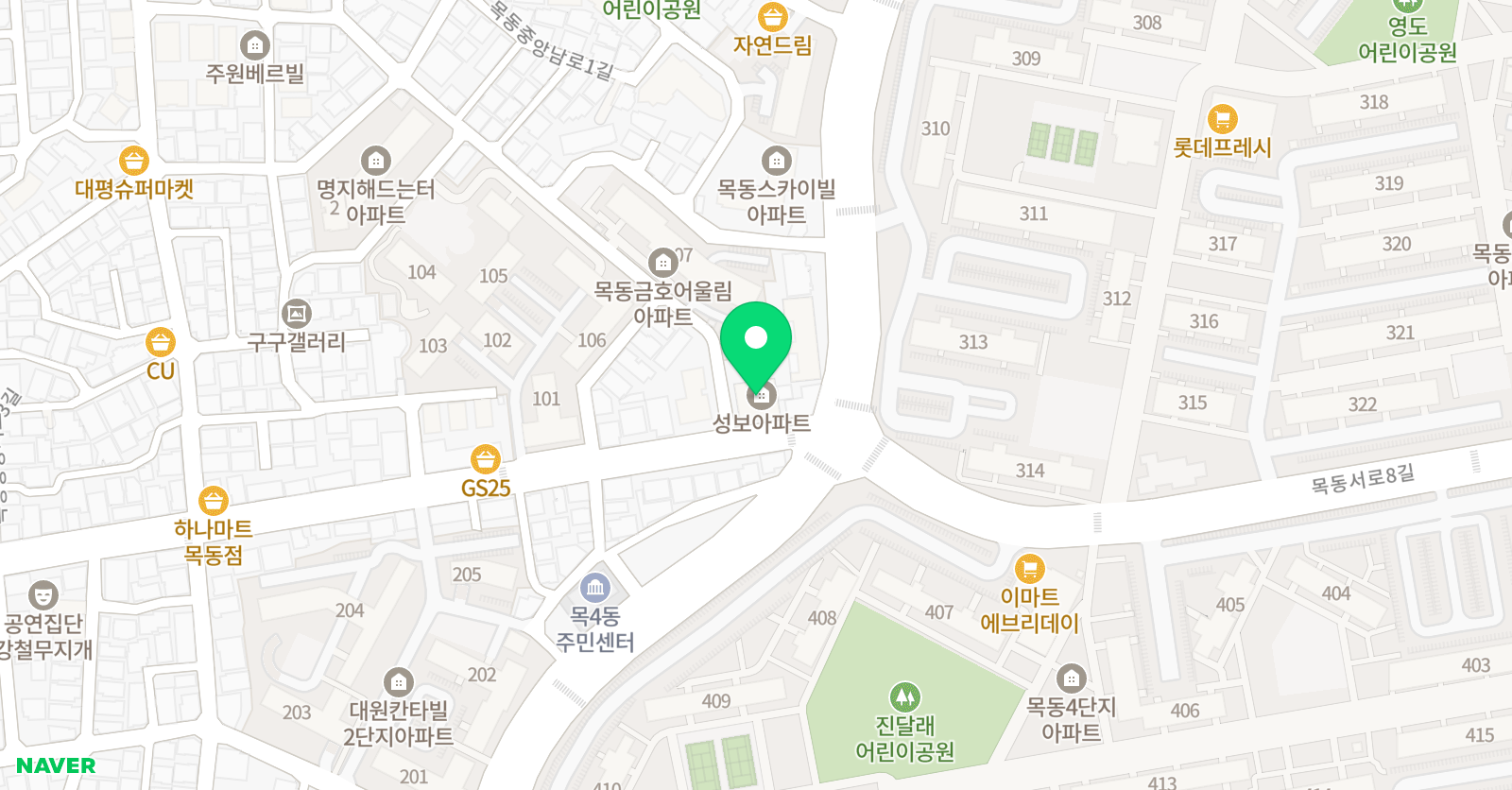 한국파워 점핑줄넘기 전문클럽 목동점 위치