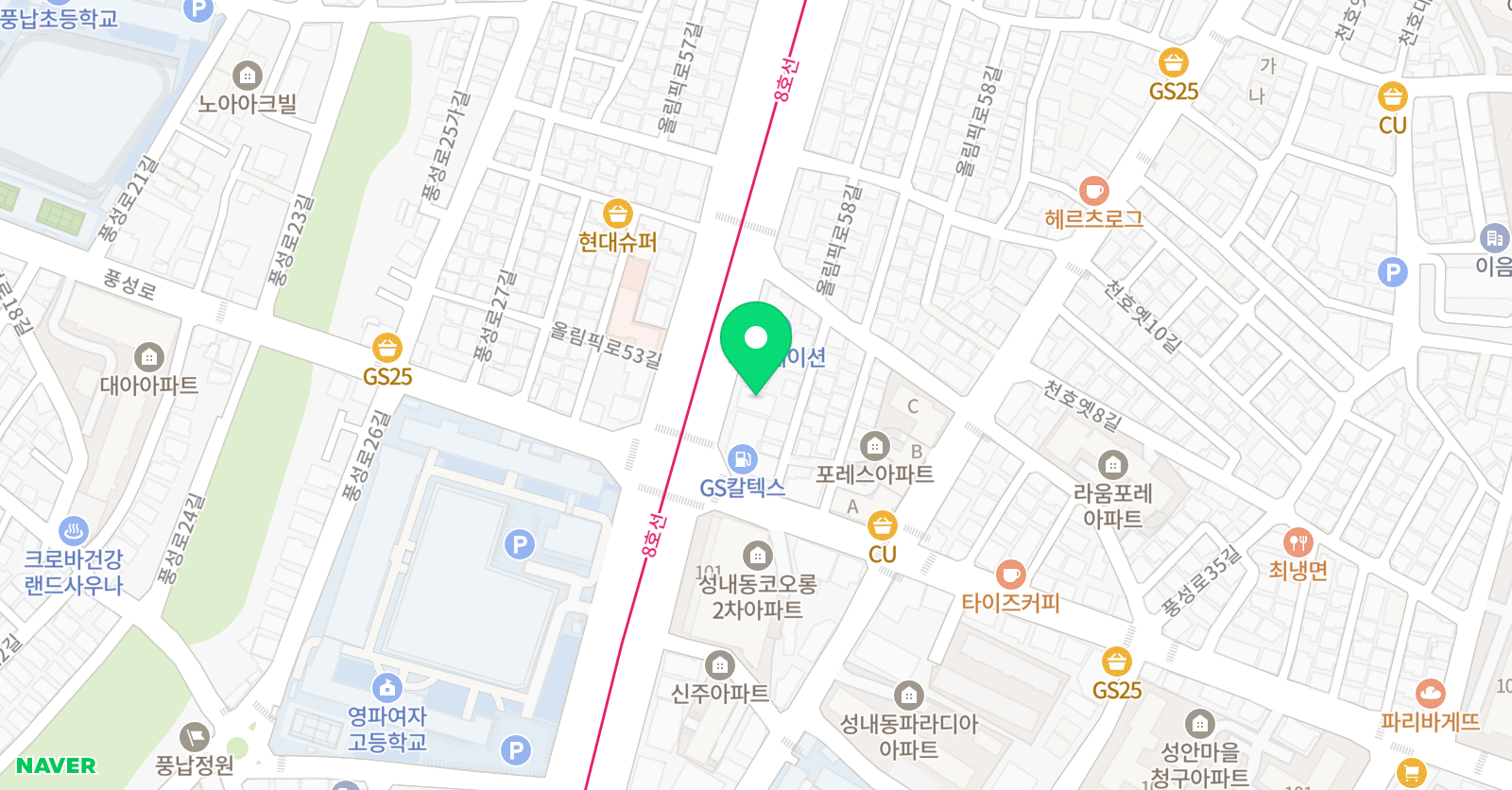 피앤아이 수학영어학원 위치