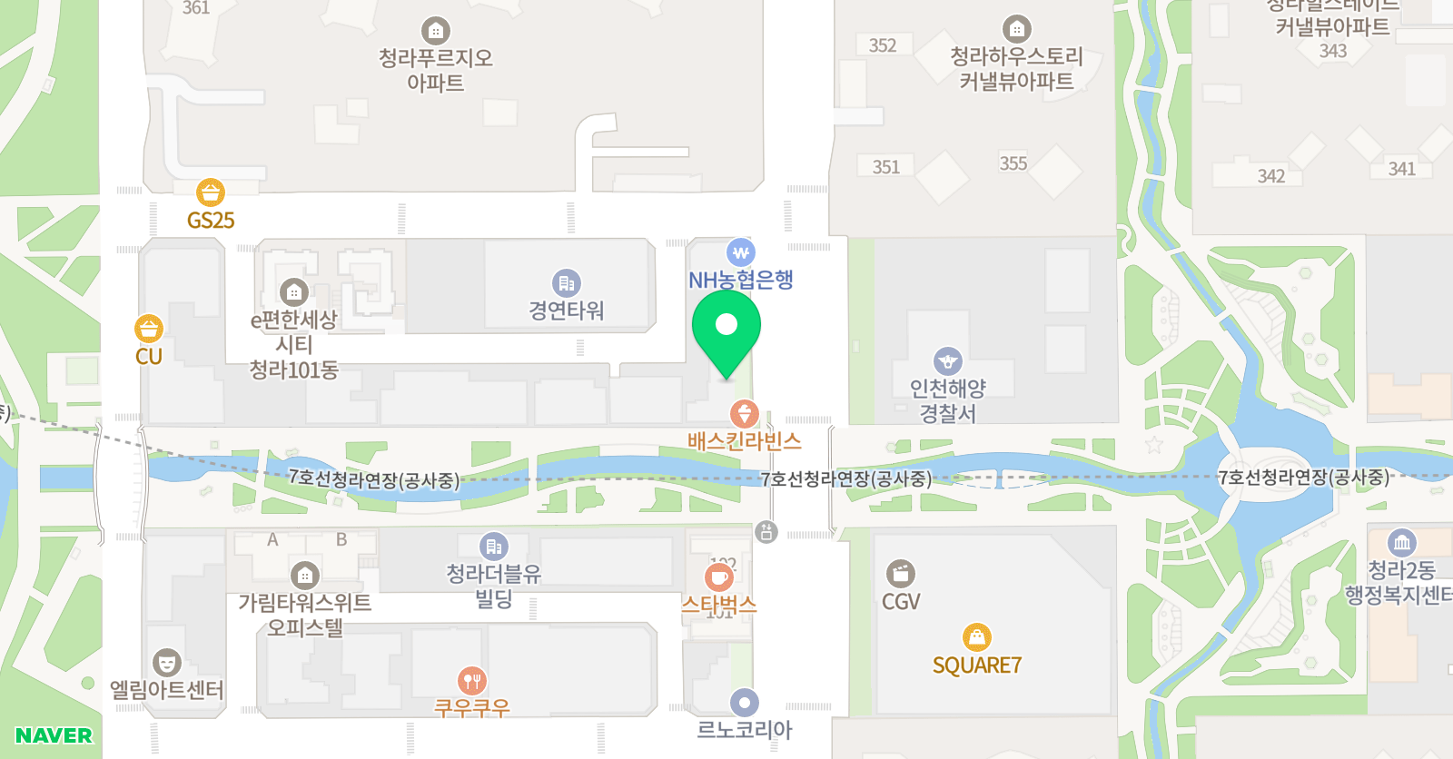 청라수학의숲학원 위치