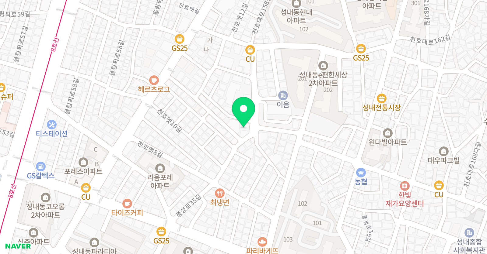 햇님속셈 학원 위치