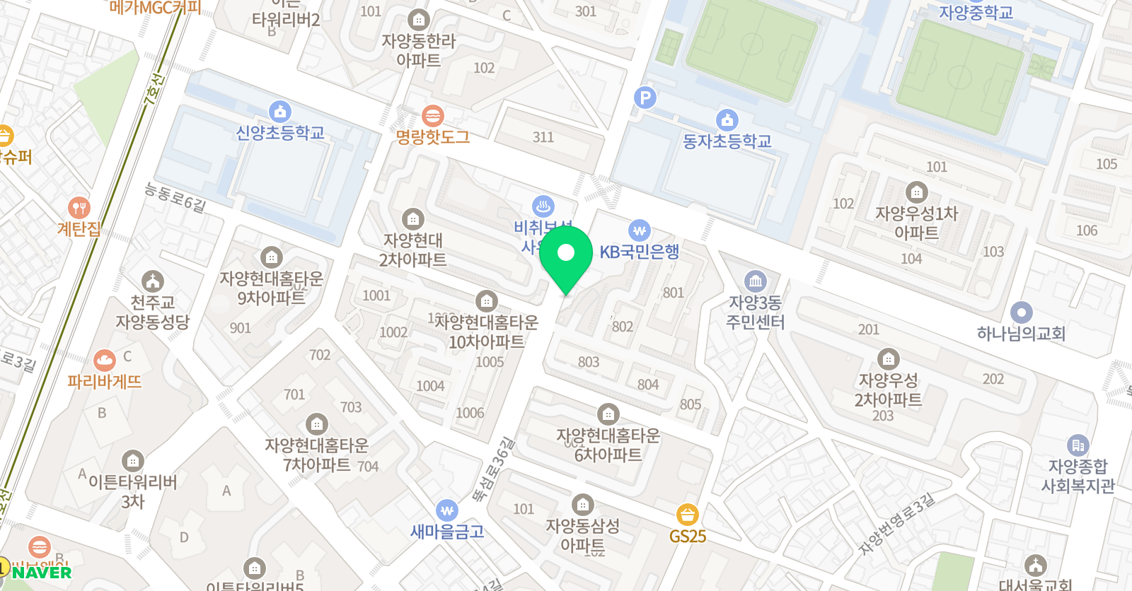 YBM잉글루 자양캠퍼스 위치