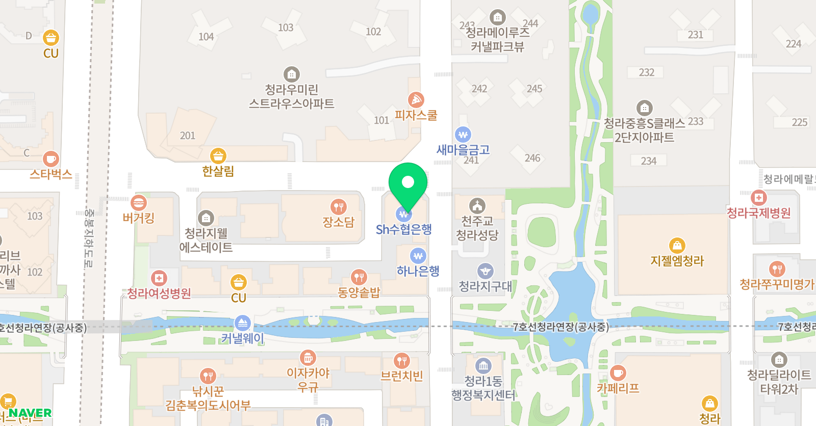 수학의힘 학원 청라캠퍼스 위치