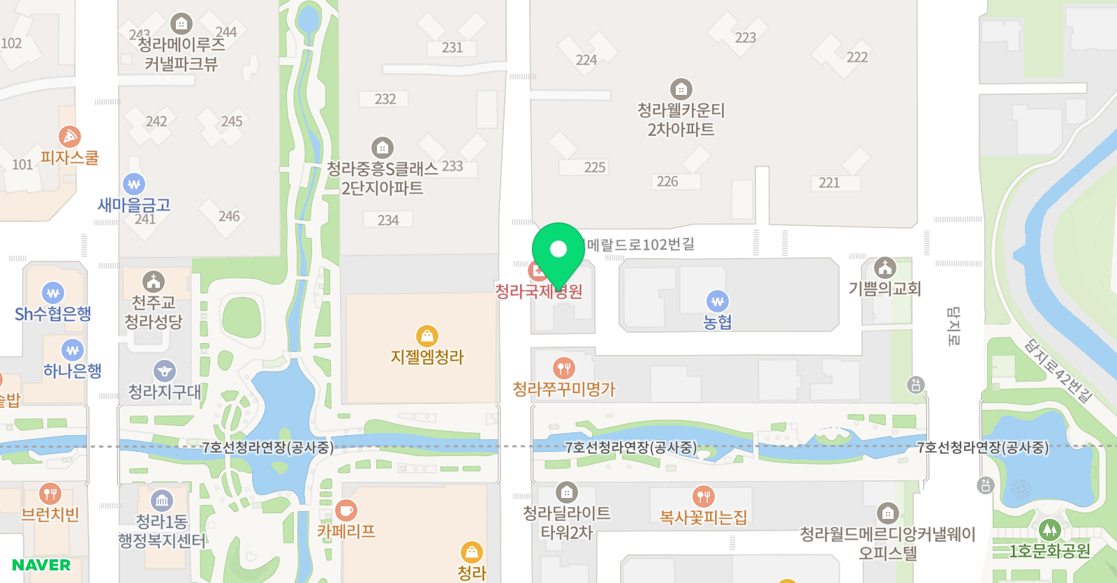 청담 어학원 청라국제브랜치 위치