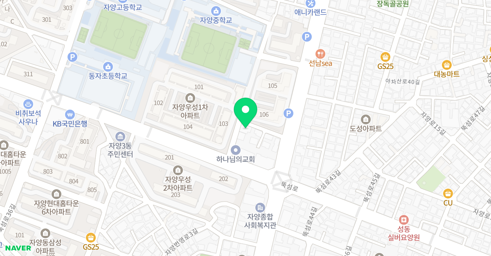 삼성 영어셀레나 자양학원 위치