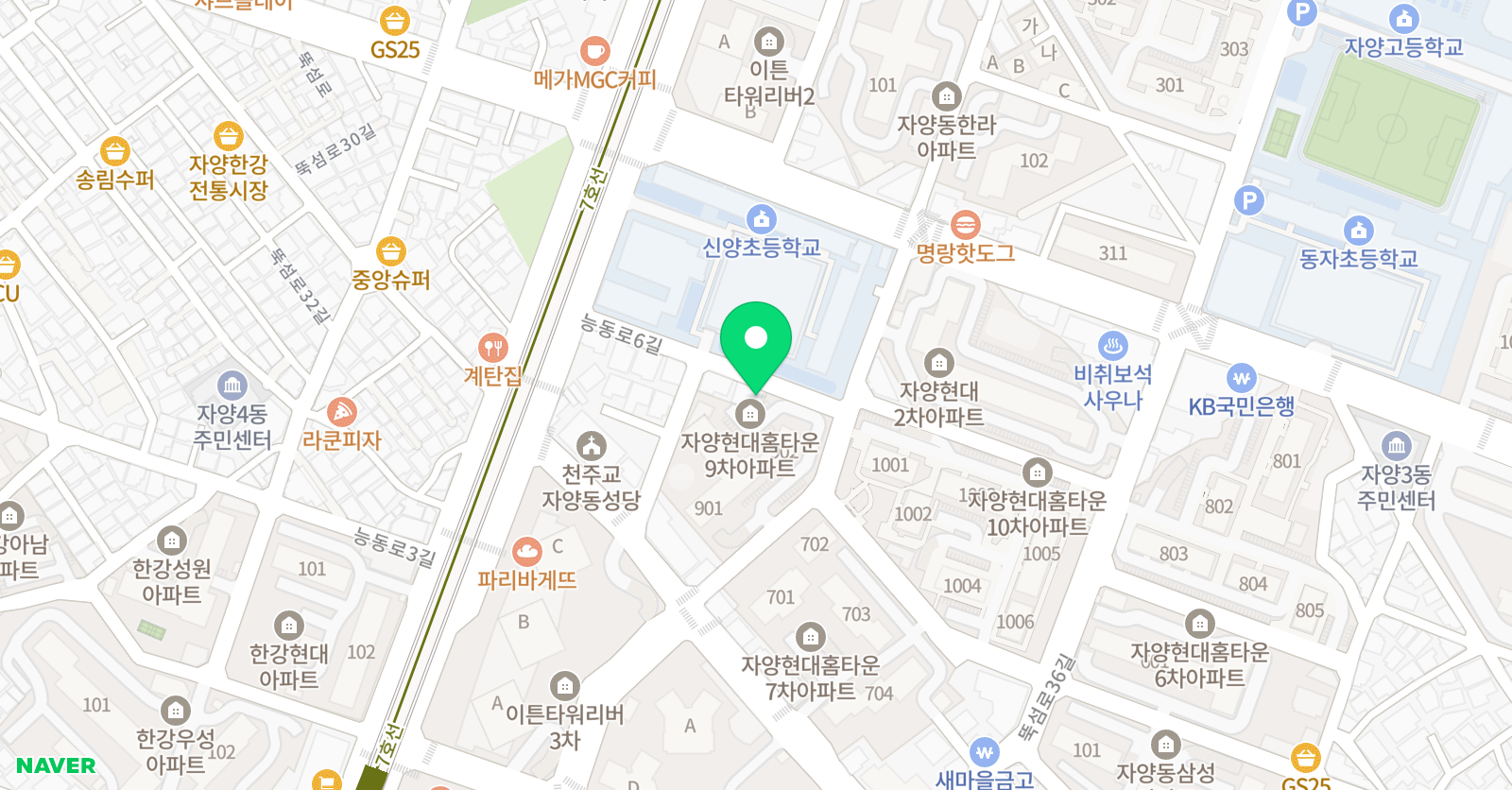 스마트 해법 수학학원 자양신양초교실 위치