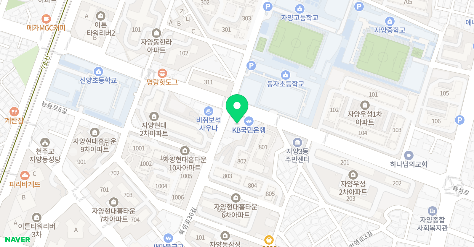 빨간펜 수학의달인 자양1호점 위치
