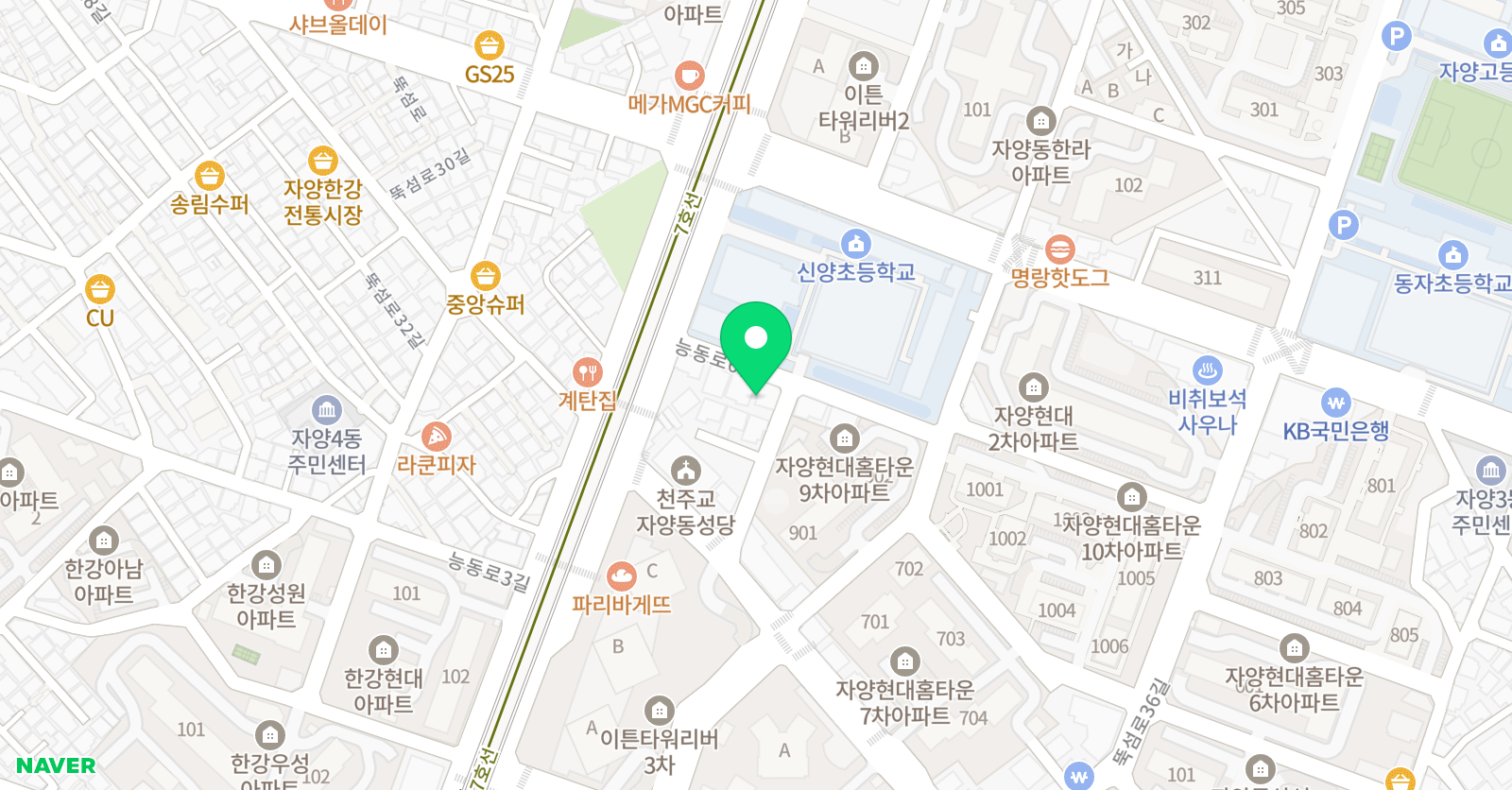 자양동 정훈 태권도 위치