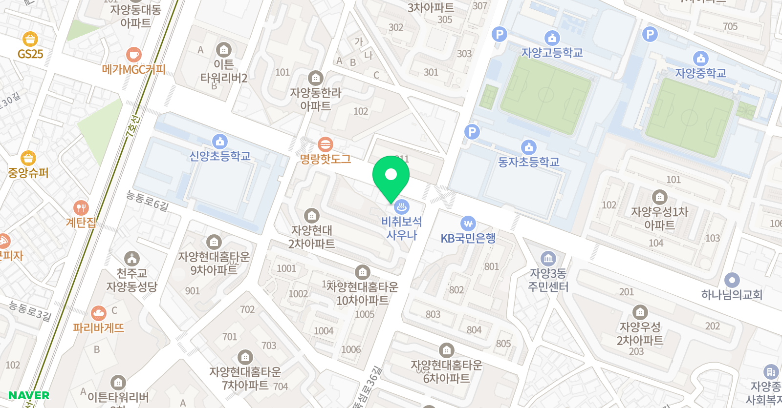 키즈 태권도 한국파워점핑줄넘기 자양점 위치