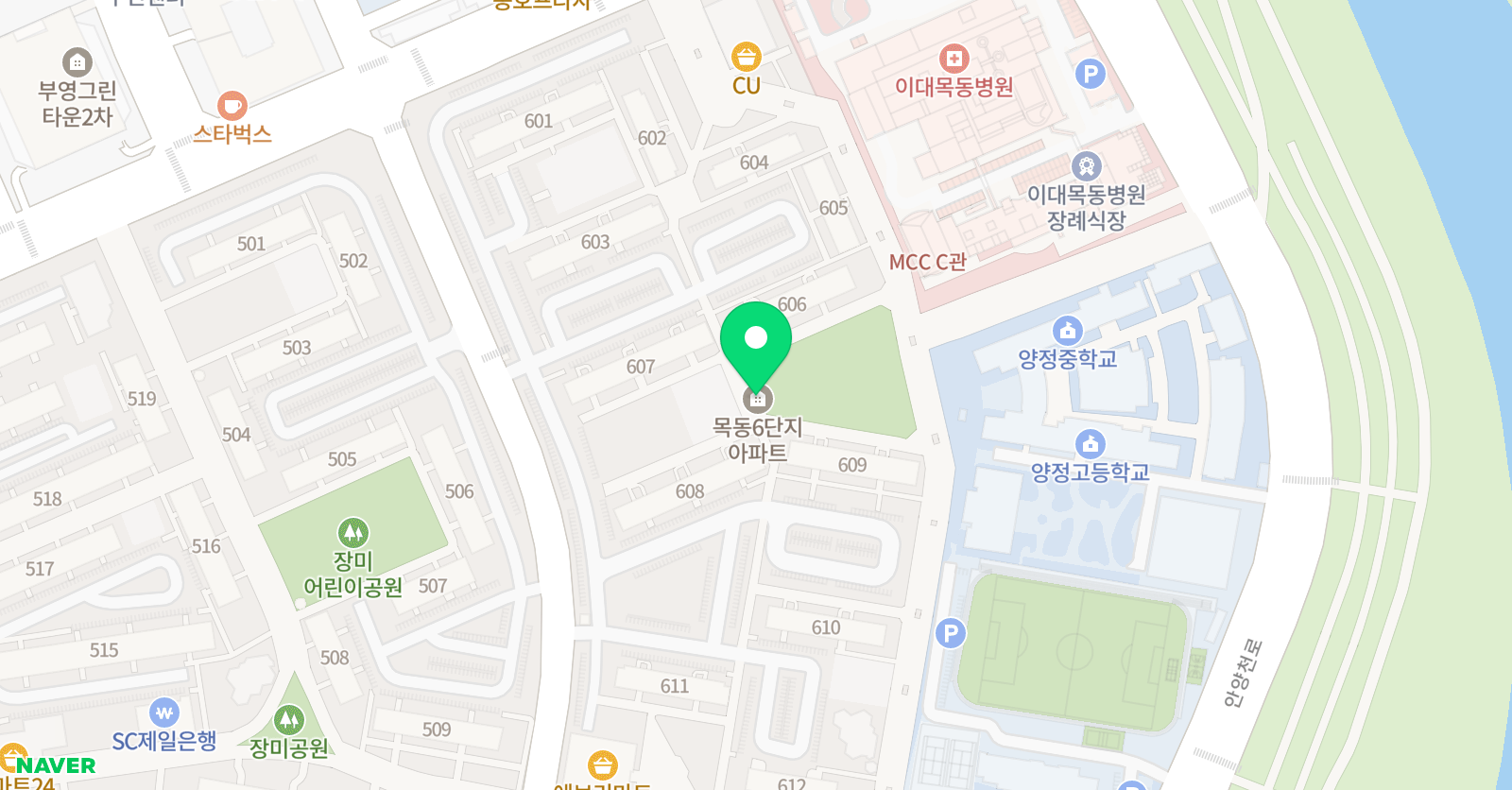 한양대박사비룡 태권도 목동6단지점 위치