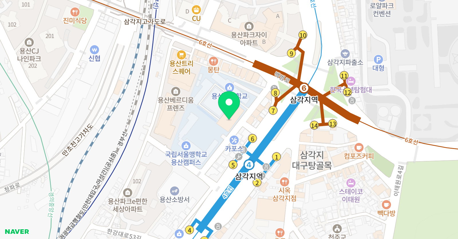 용산 초등학교 수영장 위치