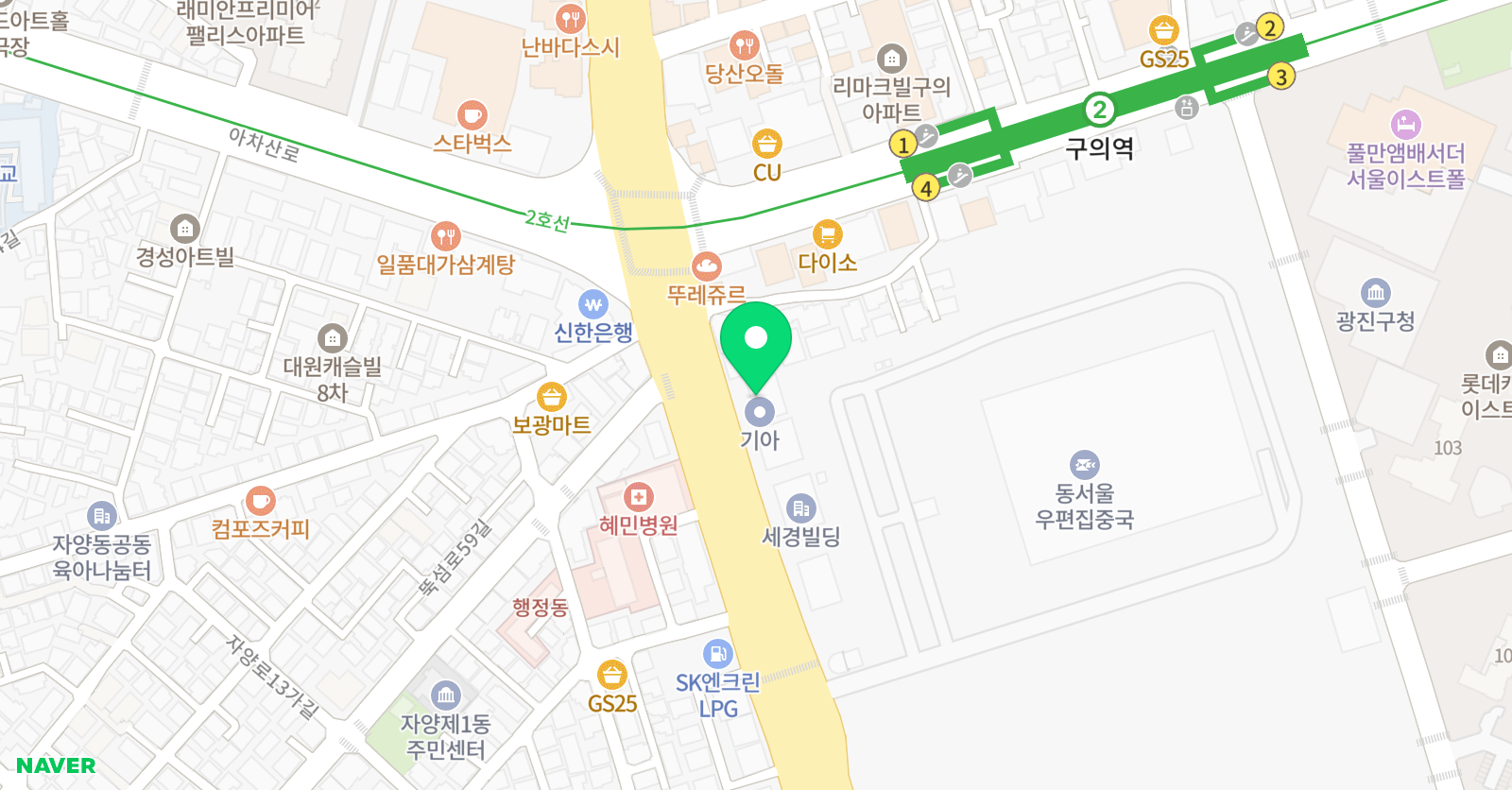 GLEC 어학원 광진캠퍼스 위치