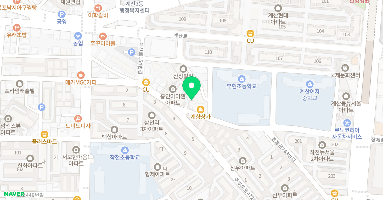 윤선생우리집앞 영어교실 부현초점 위치
