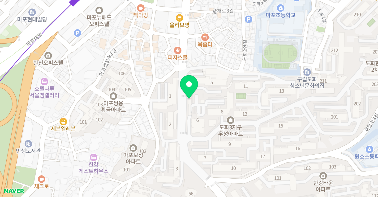 한얼 태권도 위치