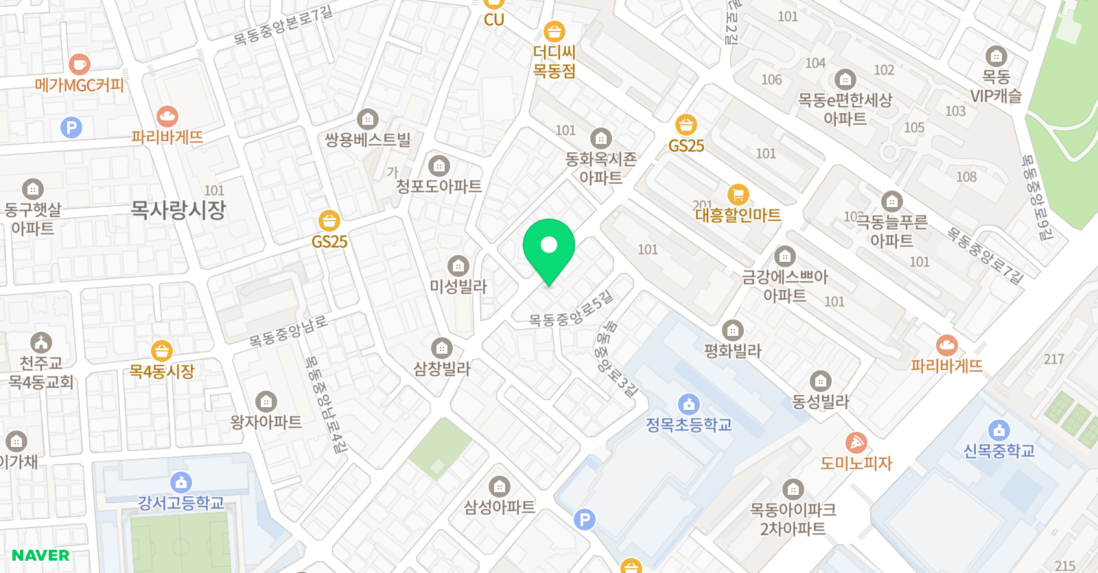 스마트 해법수학 정목초교실 위치