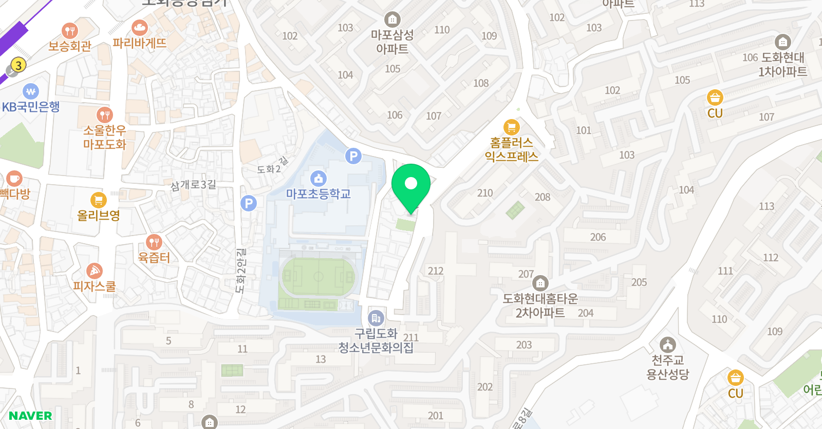 유니팝 미술학원 도화센터 위치
