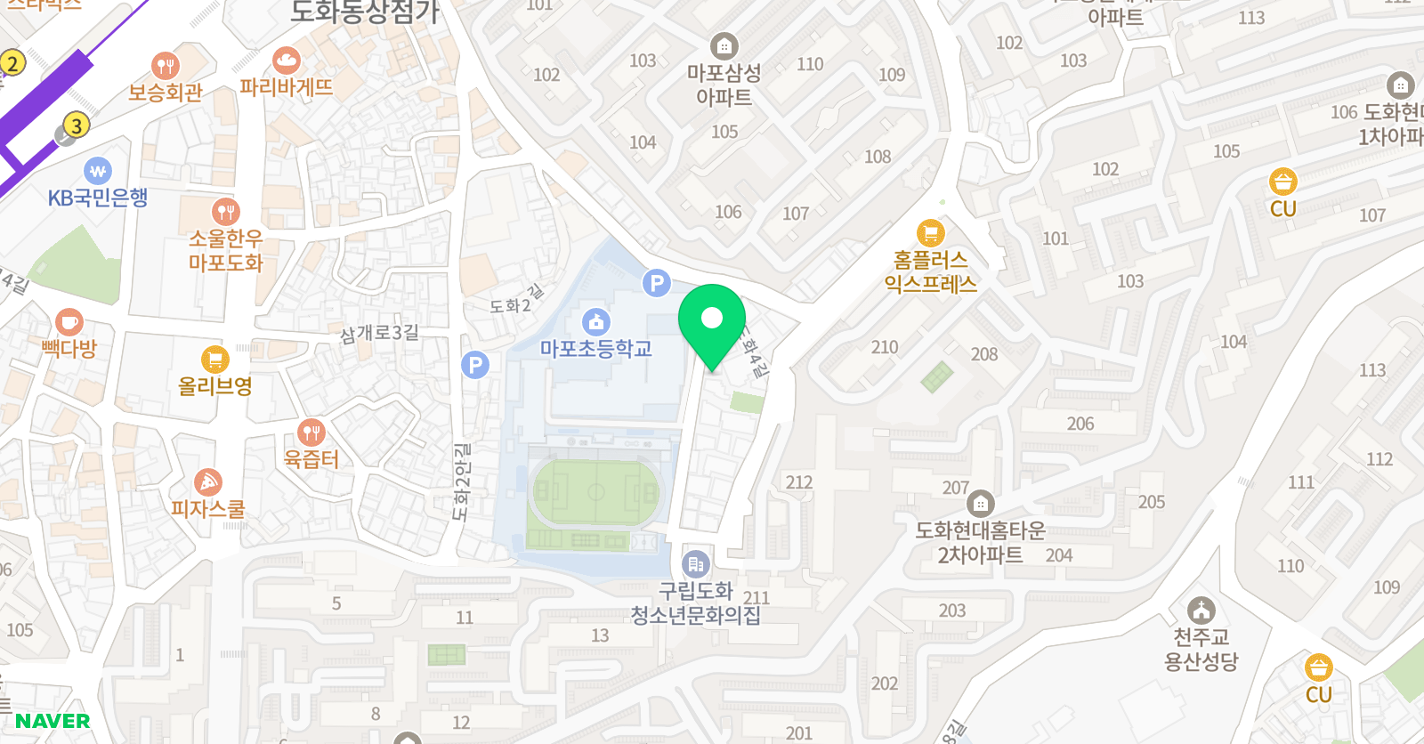 뮤엠 영어 마포초교습소 위치