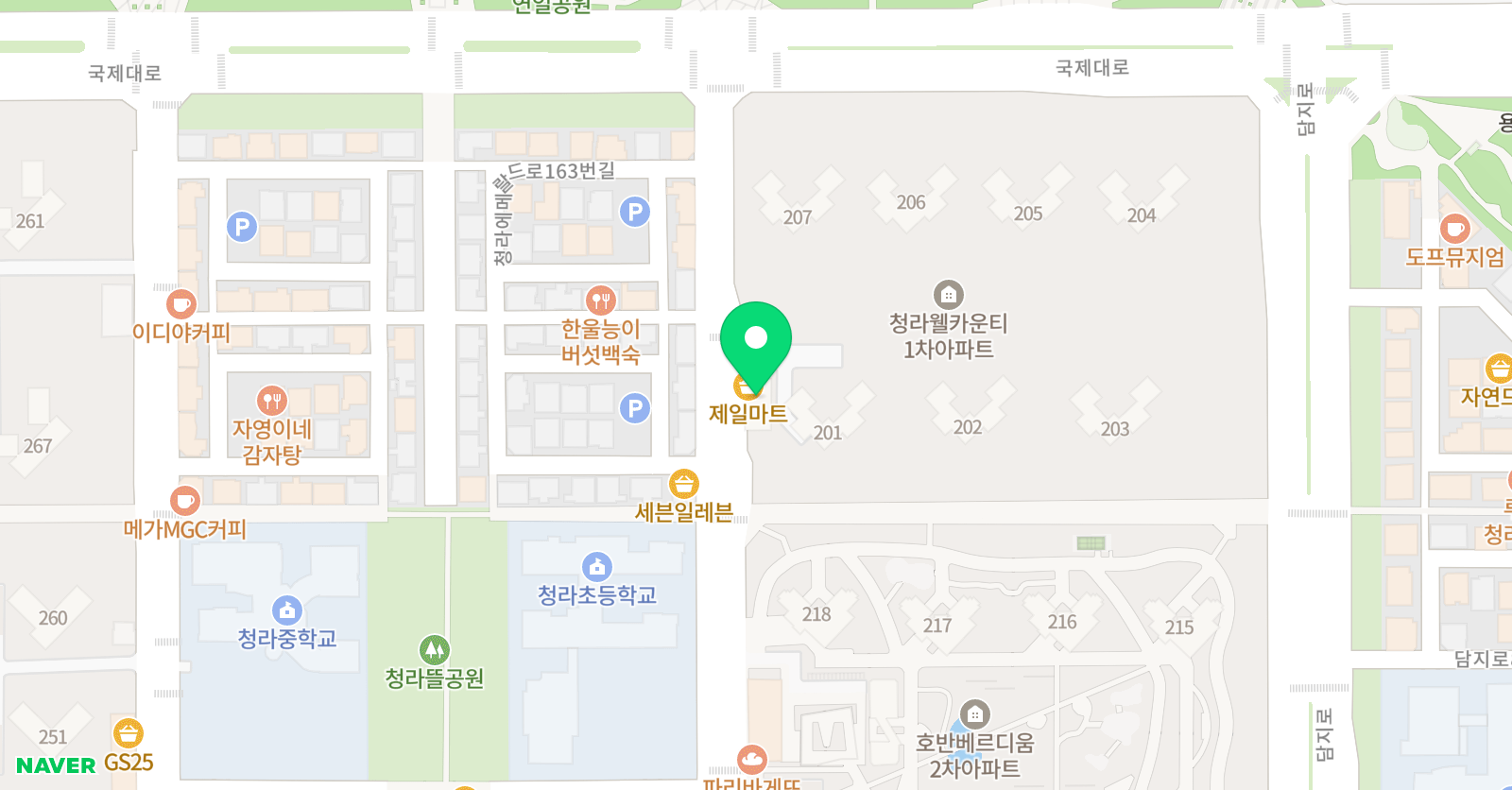 딱풀리는수학 청라웰카운티1차점 위치