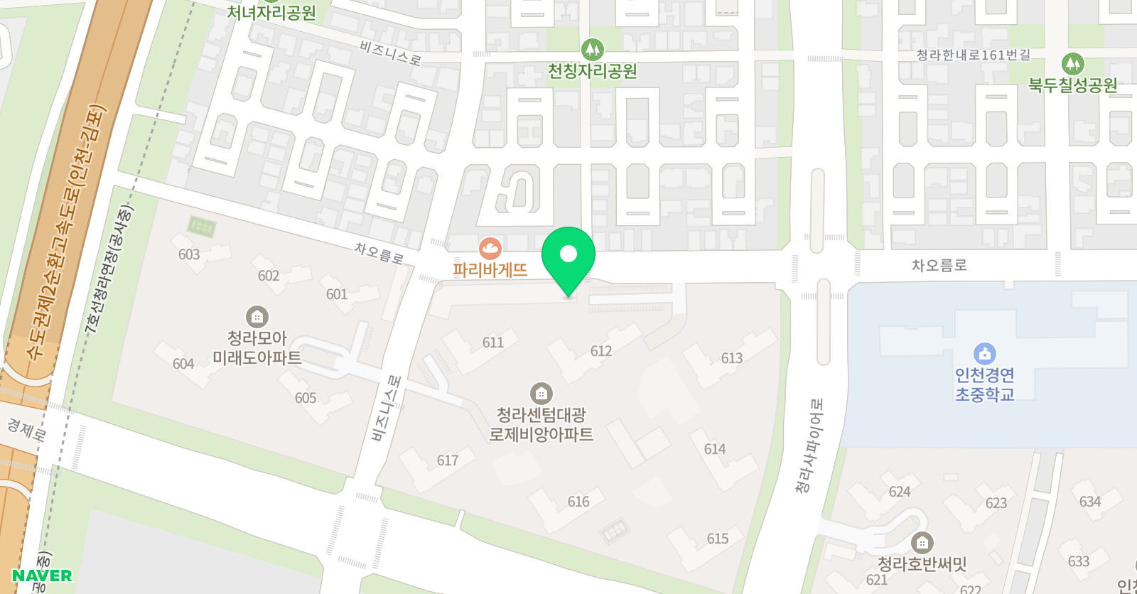 뮤엠 영어 청라경연점 위치