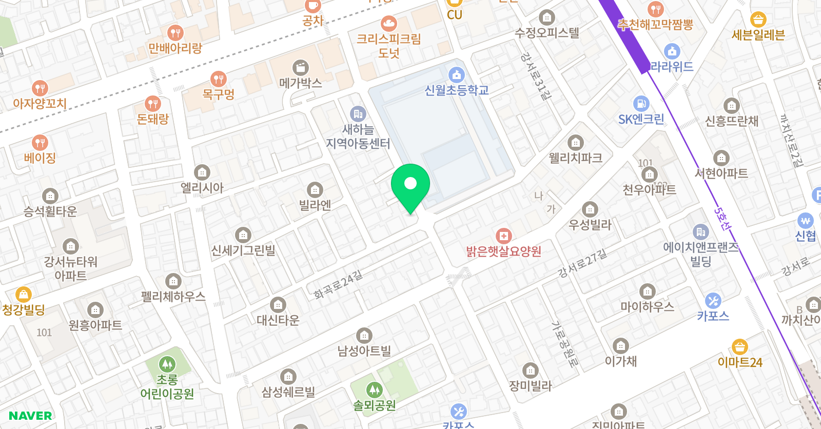 해맑은 태권도 위치