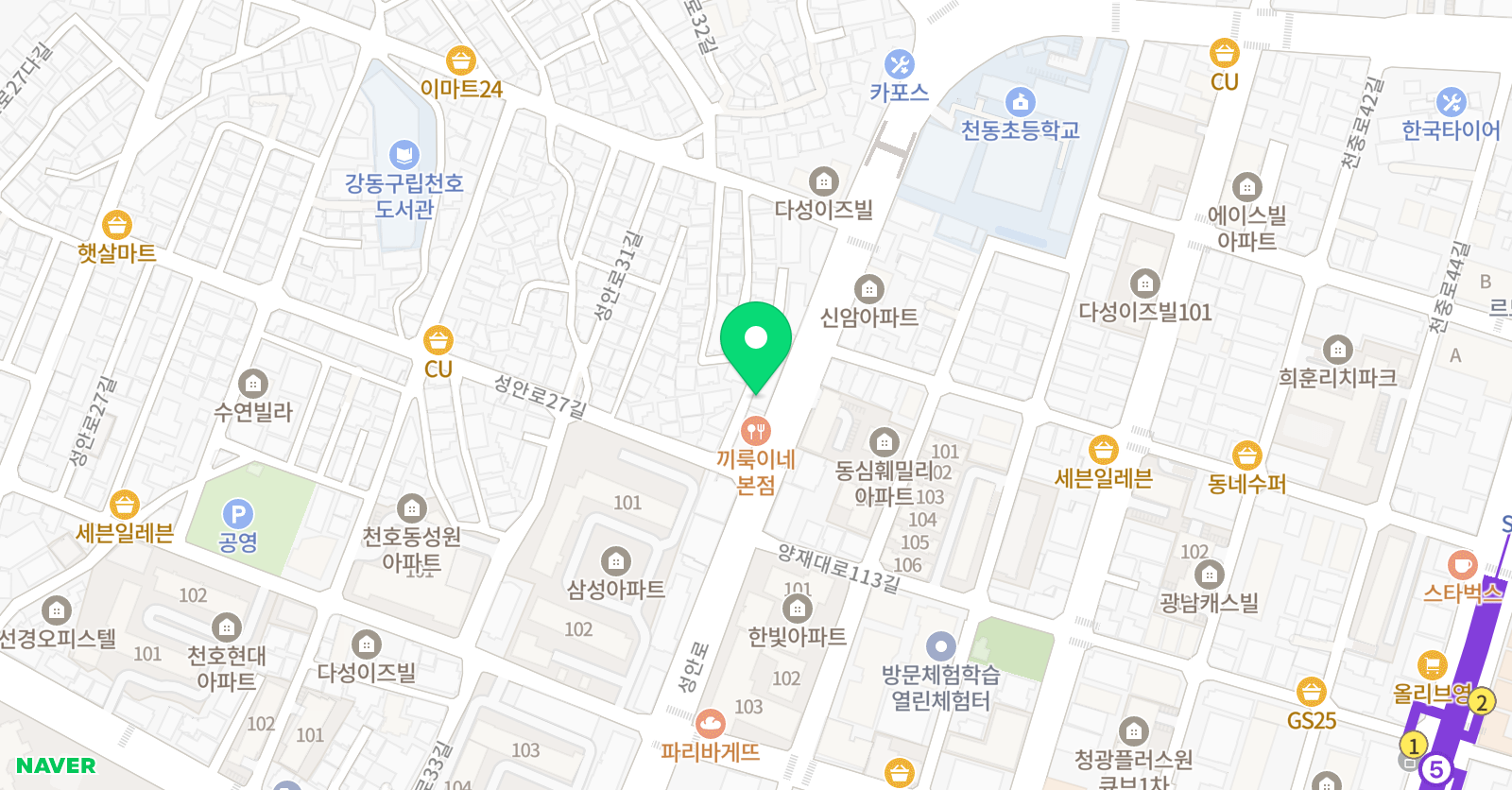 삼성영어 천동교실 위치
