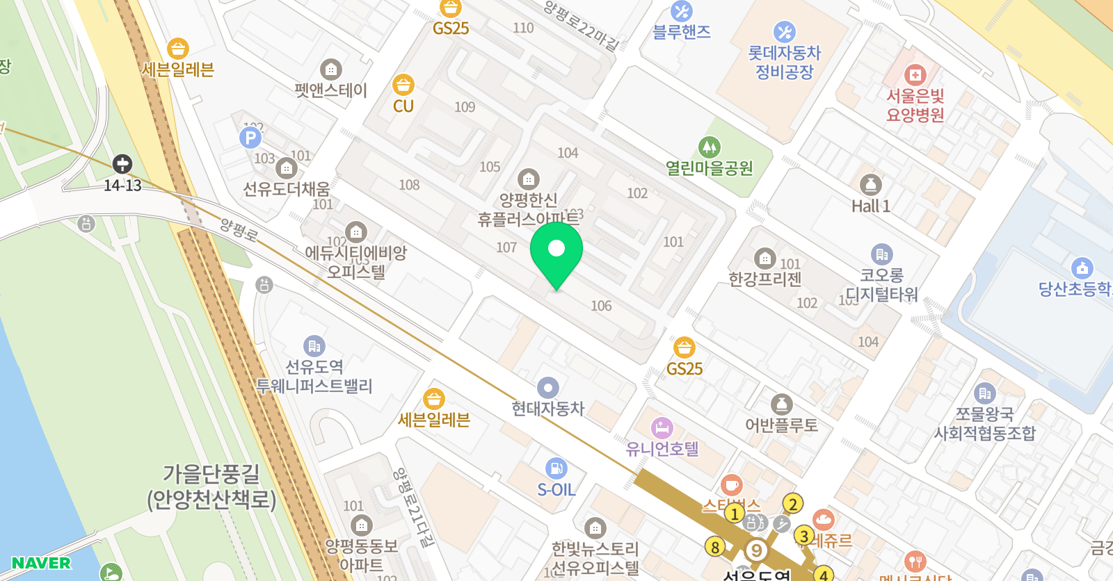 뮤엠 영어 선유교습소 위치