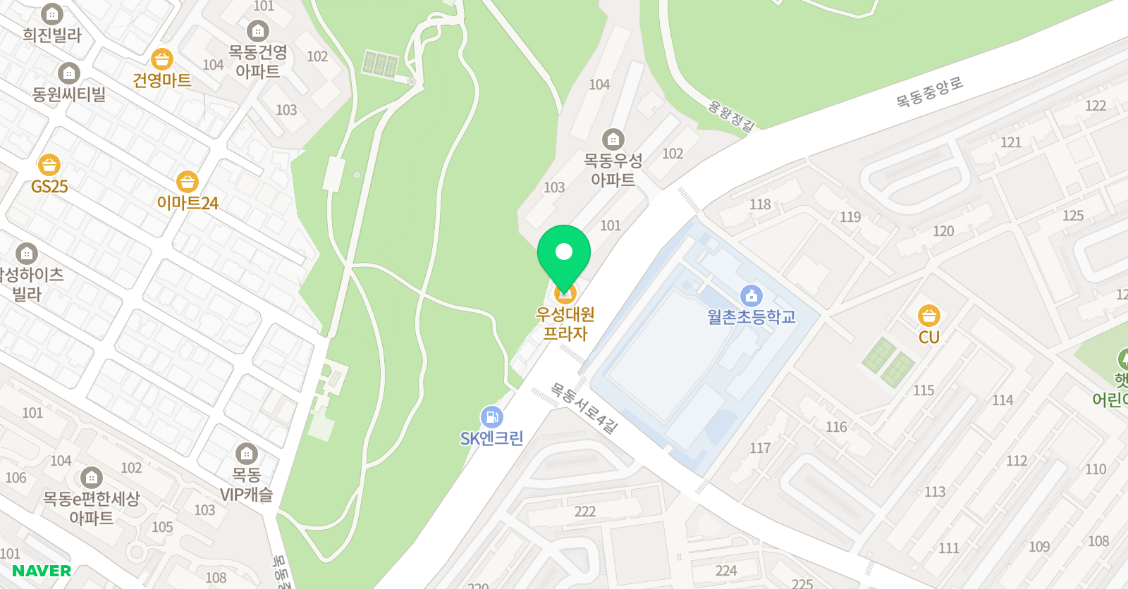 뮤엠 영어학원 목동월촌점 위치