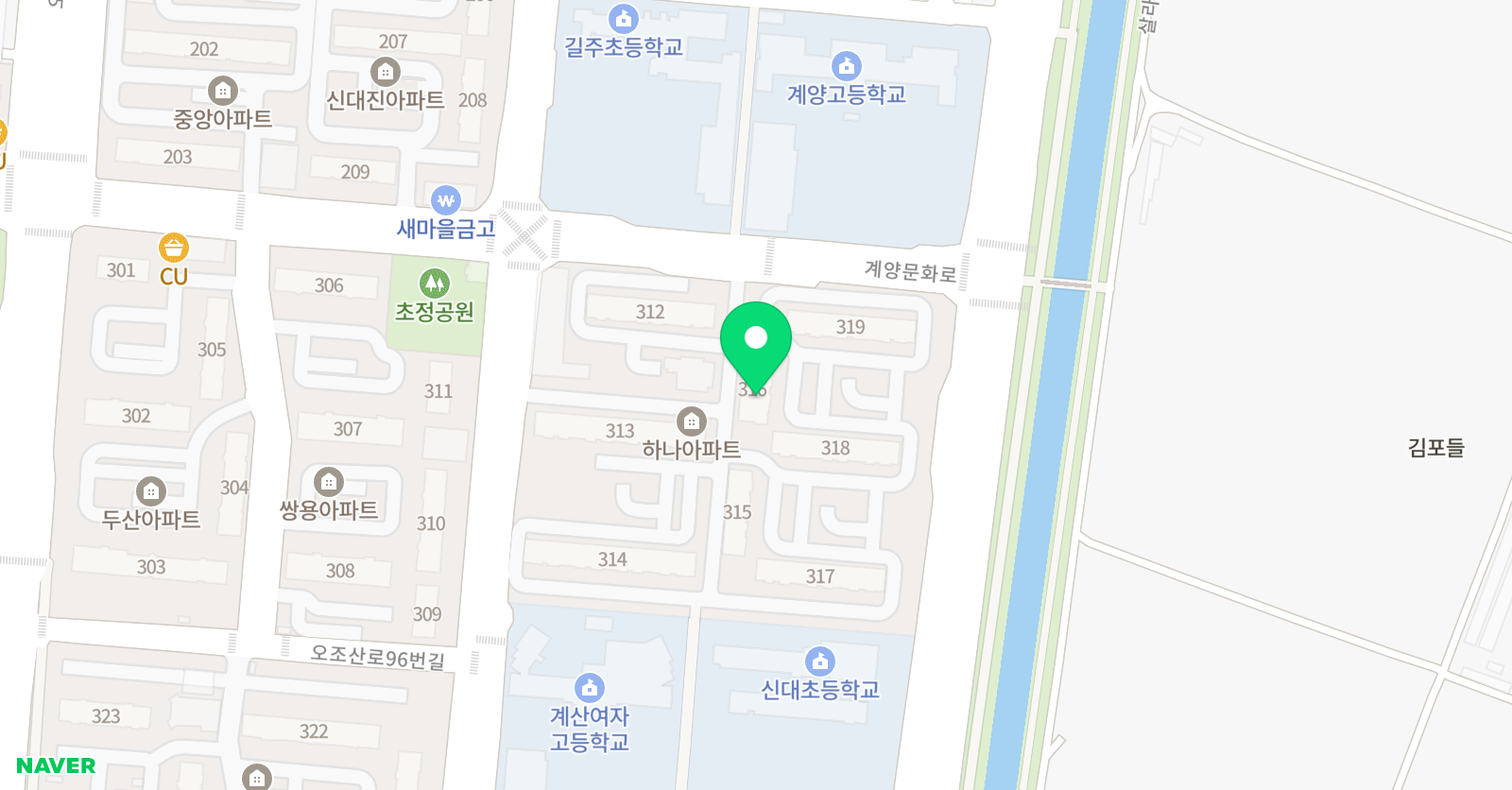 아소비 인천용종하나초정점 위치