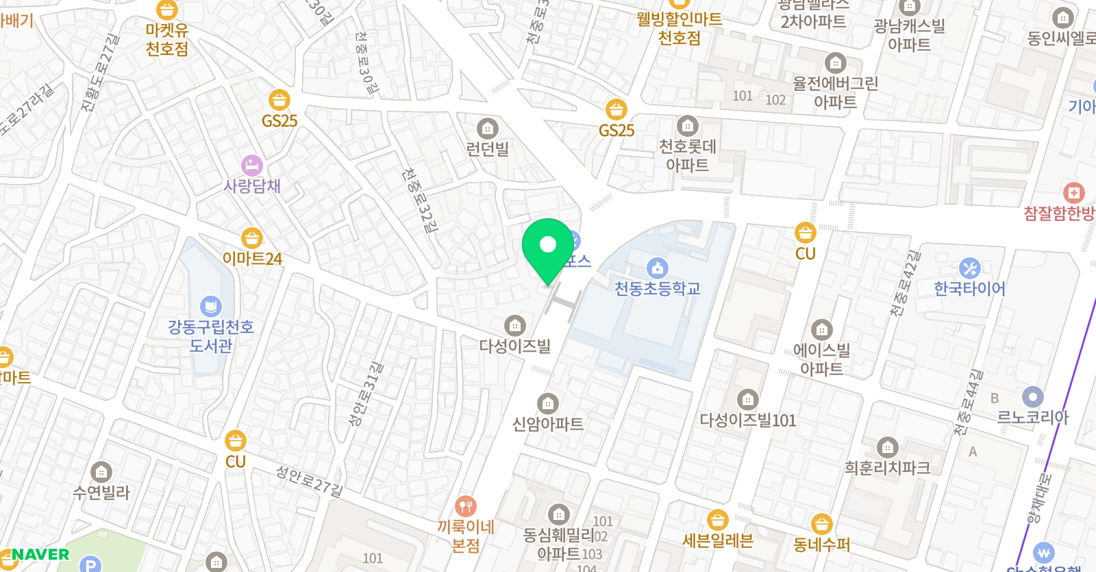 천동 태권도 위치