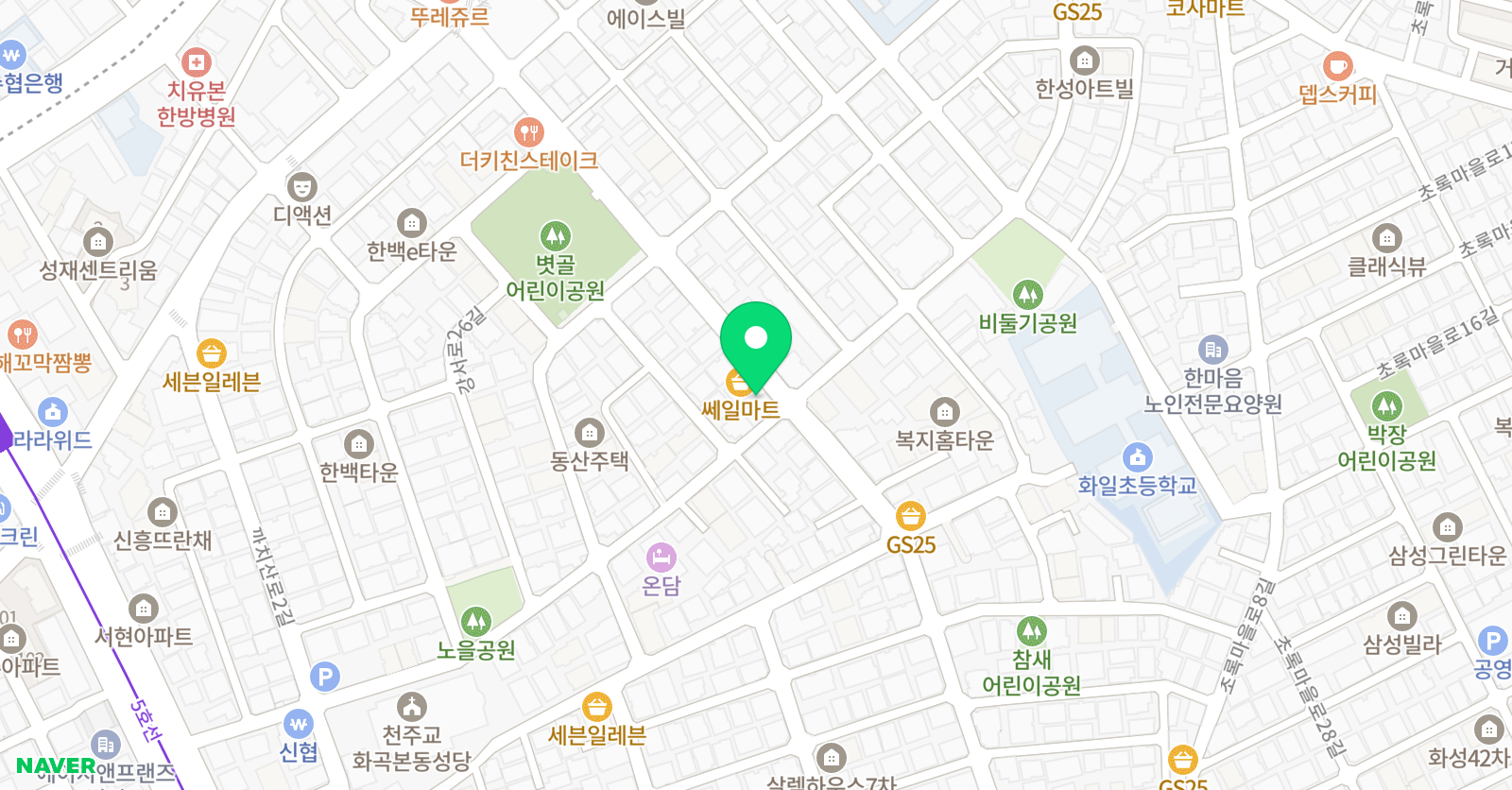 지앤비 영어전문학원 화일캠퍼스 위치