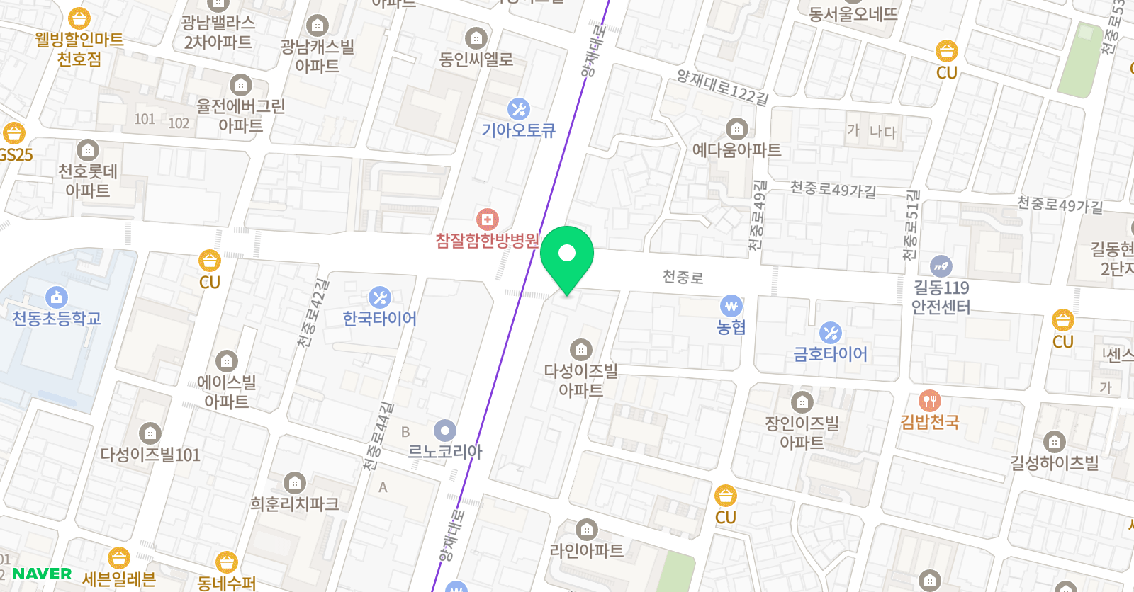 YTL 실용음악학원 길동점 위치