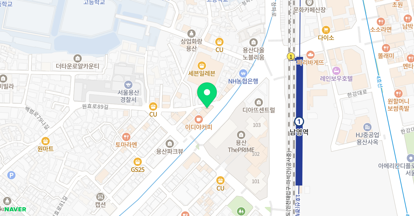 스터디웨이 학원 용산2캠퍼스 위치