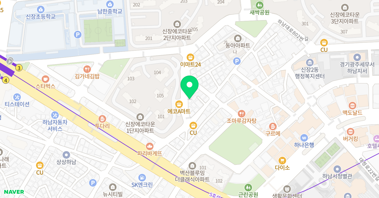 아소비 에코타운학원 하남 위치