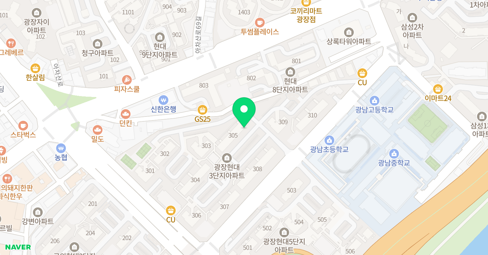 링키영어 광장현대3단지점 위치