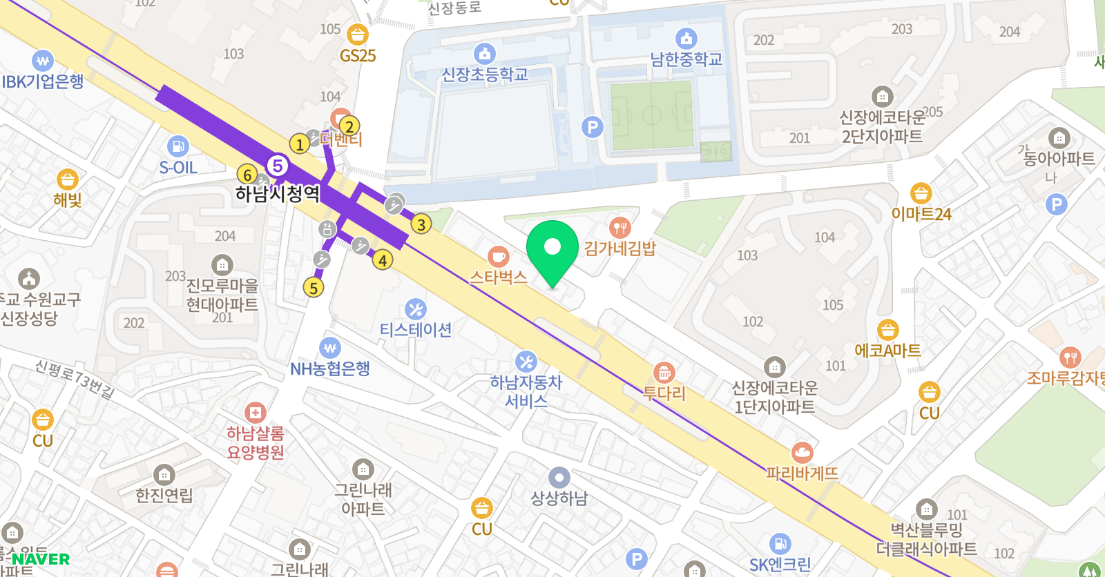 눈높이대교 하남 Hive 위치