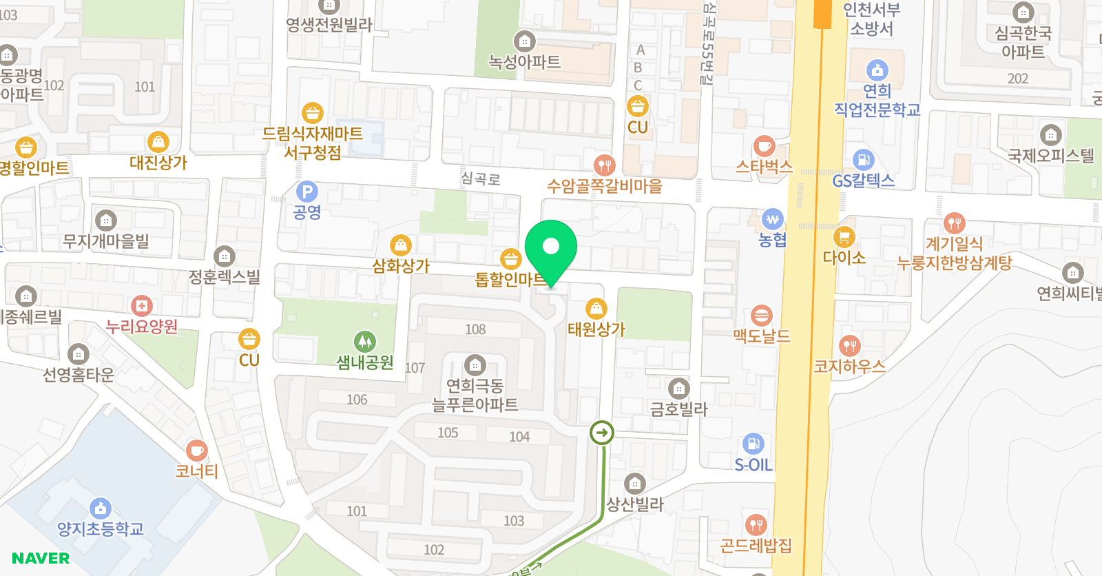 한솔EM스터디 학원 위치