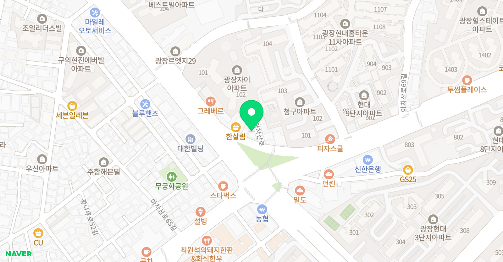 하이파이브 애니하이 미술학원 광진캠퍼스 위치