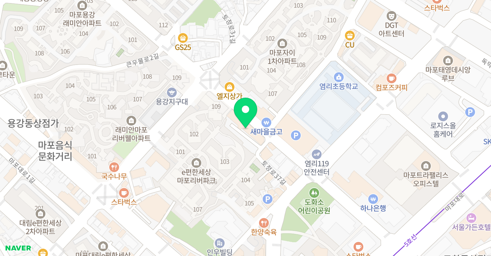 웅진씽크빅 씽크빅 마포센터 위치